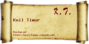 Keil Timur névjegykártya